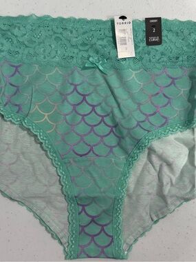 Torrid Aqua Lace Cheeky Panty - Mermaid Scale Print